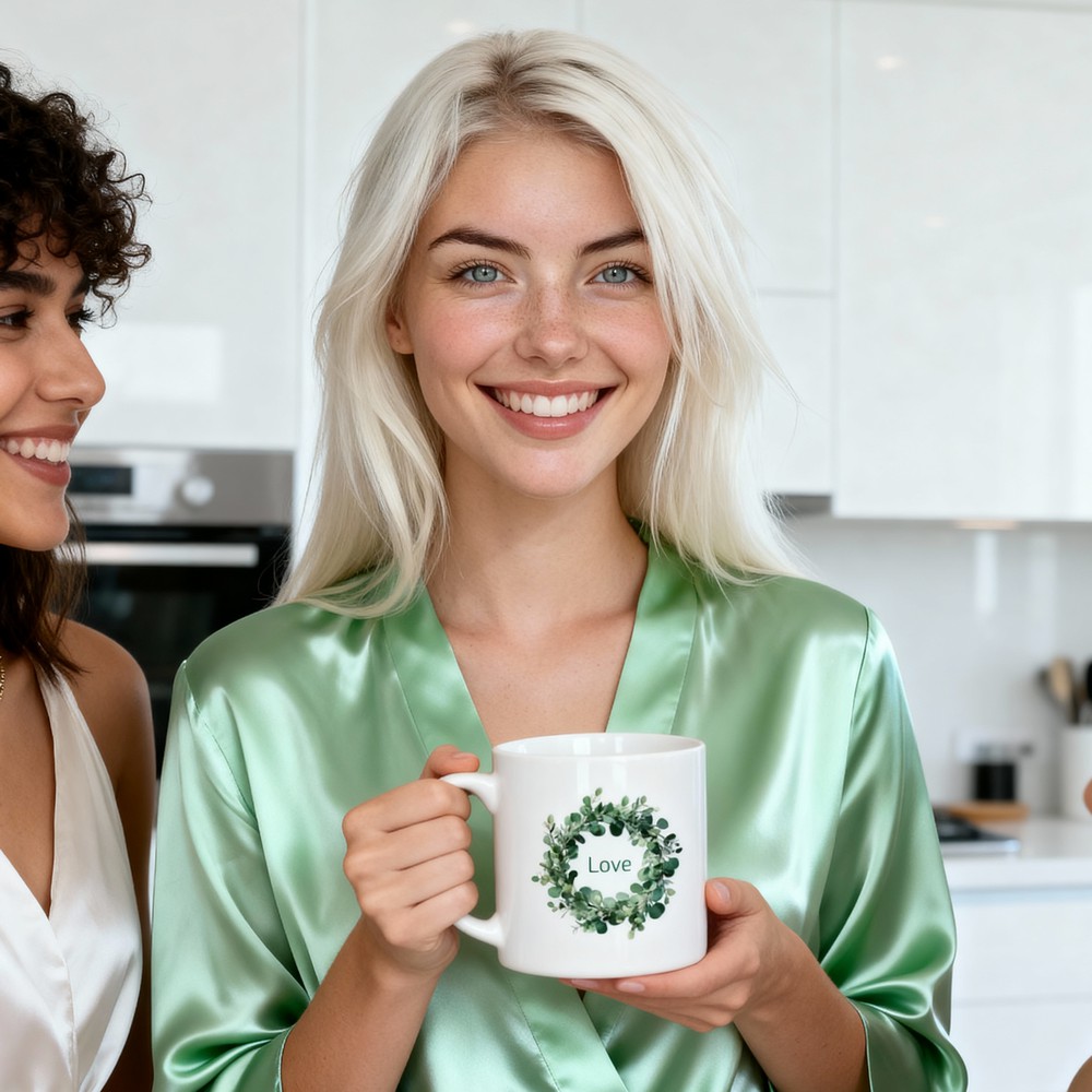 Hrnek espresso (Lungo) s potiskem Eukalyptus věneček láska