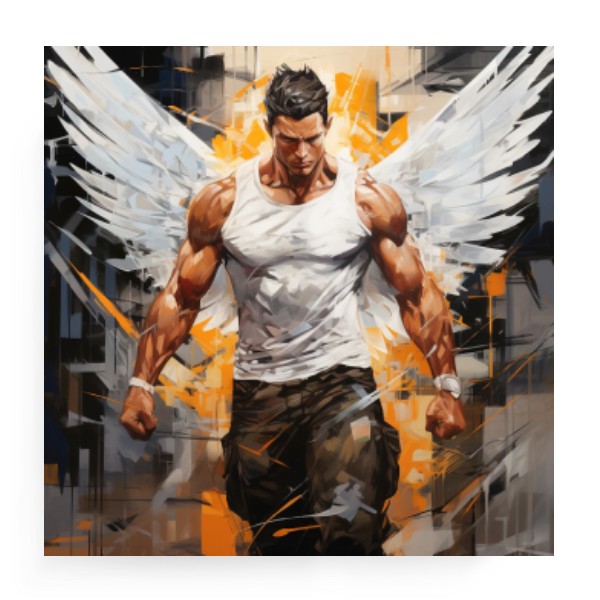 Fotoplátno čtverec s potiskem Angel fitness